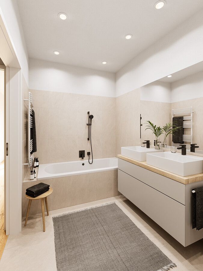 Wohnbauprojekt "Am Schellensee" mögliche Badezimmereinrichtung