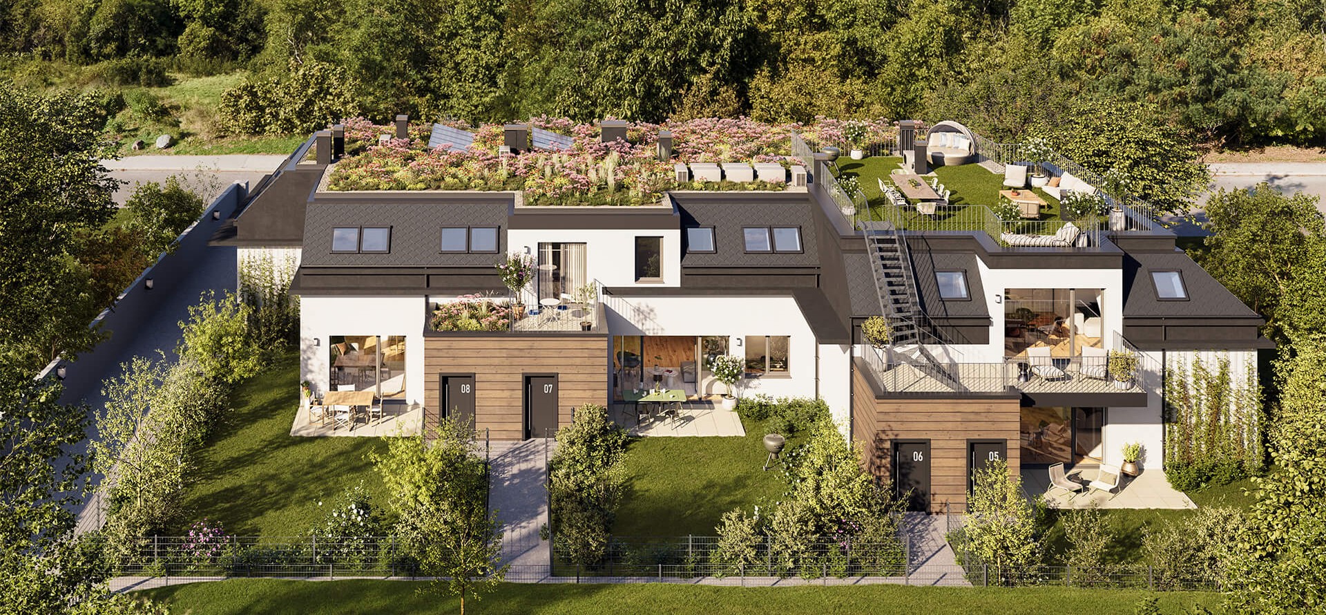 Luftaufnahme vom Wohnbauprojekt "Am Schellensee"